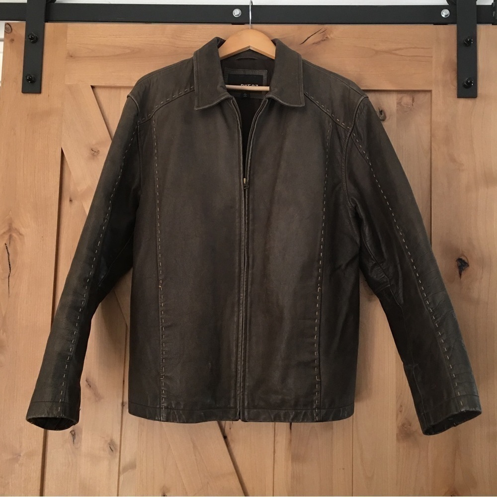 BKE Men’s Distressed Leather Jacket Size Large